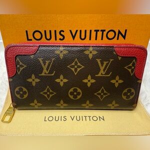 LOUIS VUITTON-MI1149 Rouge Retiro Zippy Wallet Monogram Canvas
